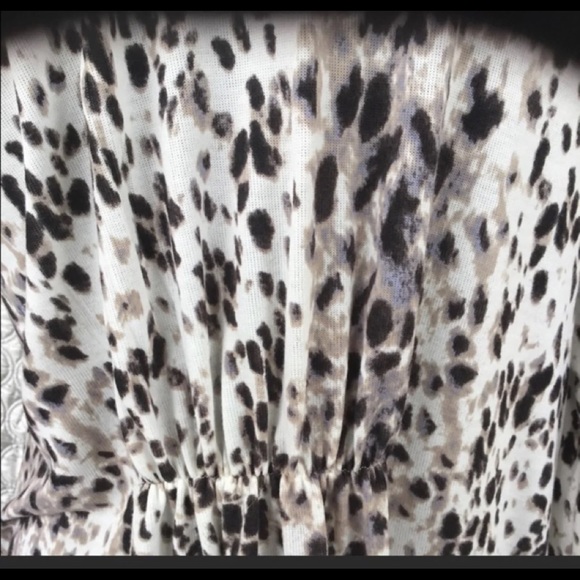 Long Cascading Leopard Jacket Sweater Medium - Picture 4 of 5